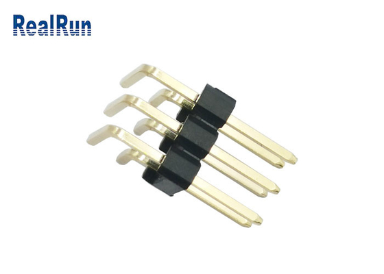 PBT PA6T PCB Pin Başlık Konektörü Sağ Açı H2.5 Altın Kaplama IATF 16949