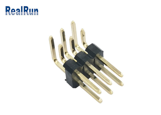 PBT PA6T PCB Pin Başlık Konektörü Sağ Açı H2.5 Altın Kaplama IATF 16949