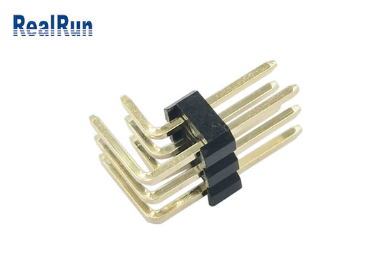 PBT PA6T PCB Pin Başlık Konektörü Sağ Açı H2.5 Altın Kaplama IATF 16949