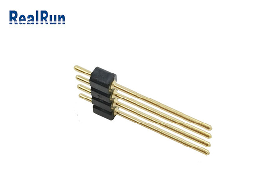 2.54mm Yuvarlak Dişi Pin Başlığı 4 Pin Altın Kaplama H3.0 Düz PCB Dip Lehim