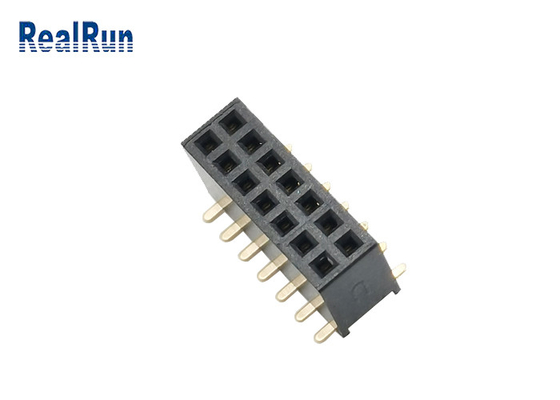 Çift Sıralı 14Pin Kurulu, Kadın Başlığı PA6T 1.27 Mm SMD Başlığı İle Yazılı