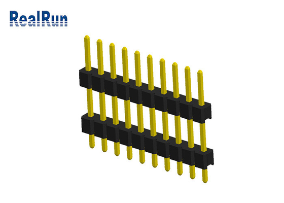 Çift Plastik 10P Erkek Pin Başlık Konektörü 0.1 İnç PA6T PBT PA46 PCB için