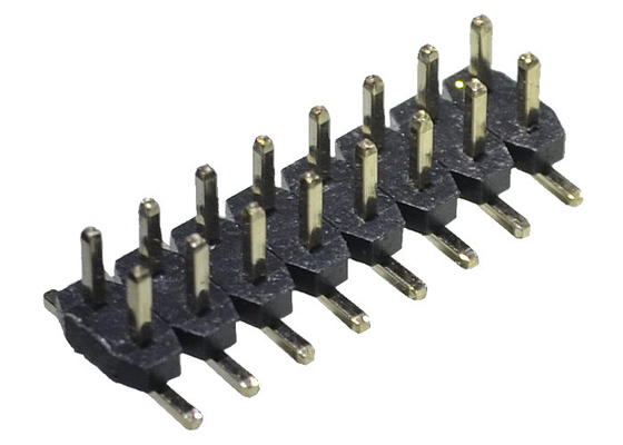SMT SMD Tip 2.0 Mm Pitch Header 2*8P PA6T PA9T PBT PCB için Siyah Kalay Kaplama