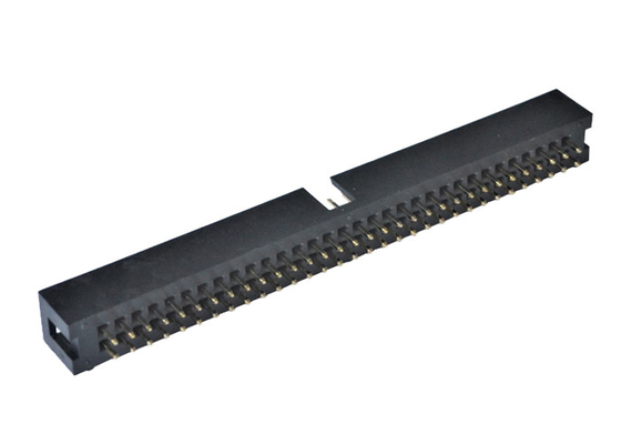 PA6T Siyah Düz Kutu Başlık Konektörü H9.0 Altın Flaş PCB 2X32P Erkek Başlık