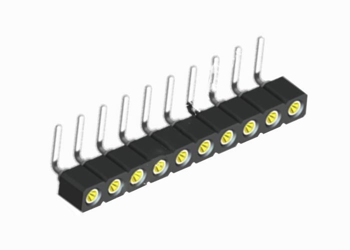 16 Pin Siyah Yuvarlak Dişi Başlık Konnektör 1.27mm Tek Sıralı Dik Açı