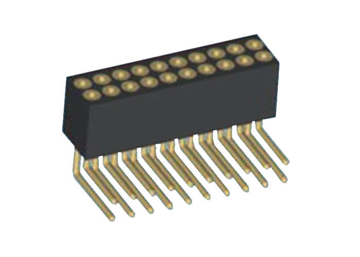 1.27mm Çift Sıra Kadın Başlığı Dik Açı PCB Kurulu Bağlayıcı 20 Pin