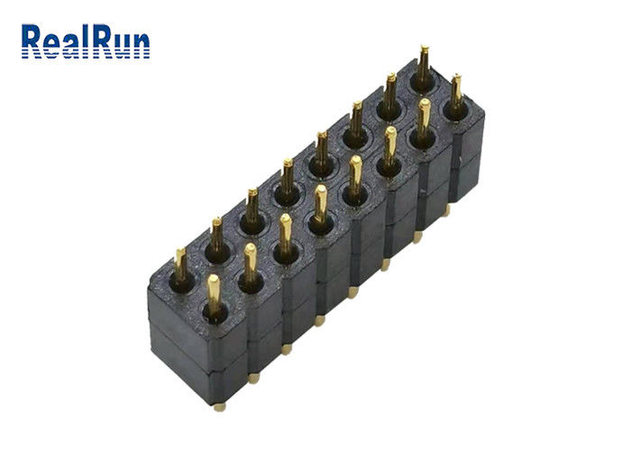 2.0mm LCP PBT PA6T Yuvarlak Pin Başlığı Dip Konnektör 16P Çift Sıralı PPS