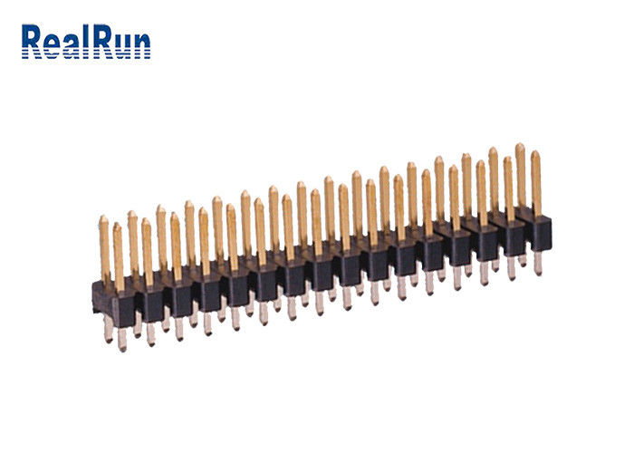 Pirinç PA6T 180° Düz Pin Başlık Konnektör 2.54mm UL94V-0 Çift Sıra