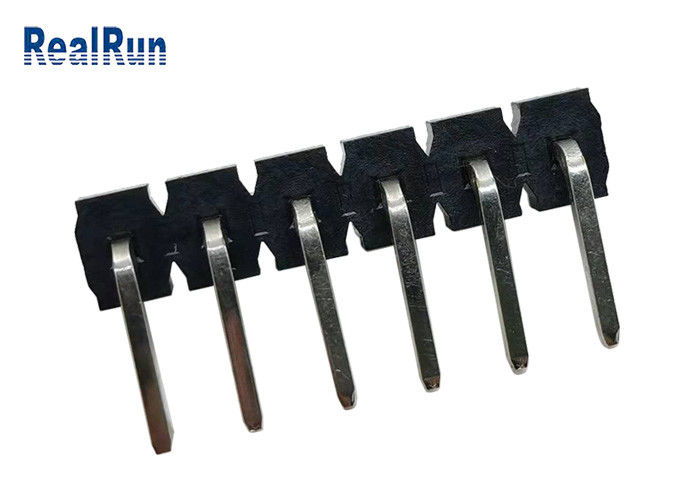 Siyah 7A LCP Pirinç Pcb Başlık Konektörü 90 Derece Bükme PA6T İzolatör