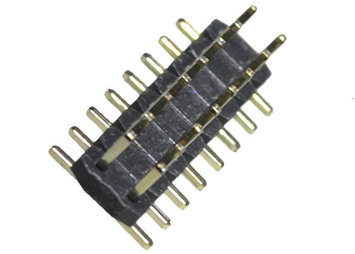 SMT SMD Tip 2.0 Mm Pitch Header 2*8P PA6T PA9T PBT PCB için Siyah Kalay Kaplama