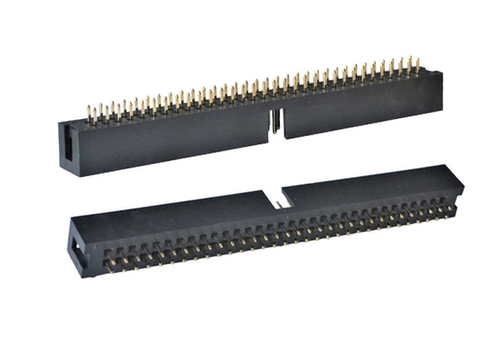 PA6T Siyah Düz Kutu Başlık Konektörü H9.0 Altın Flaş PCB 2X32P Erkek Başlık
